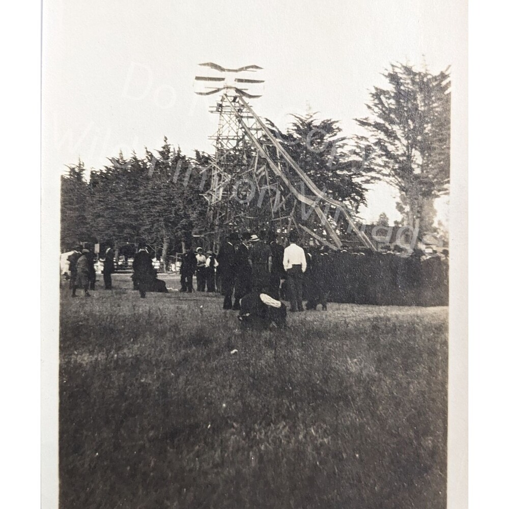 c1900s Photo Triplane Glider Pioneer Aviation Experimental Aircraft Launch Ramp